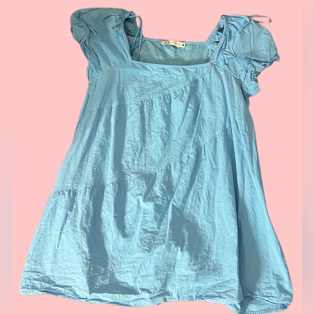 Zara Blue Babydoll Dress